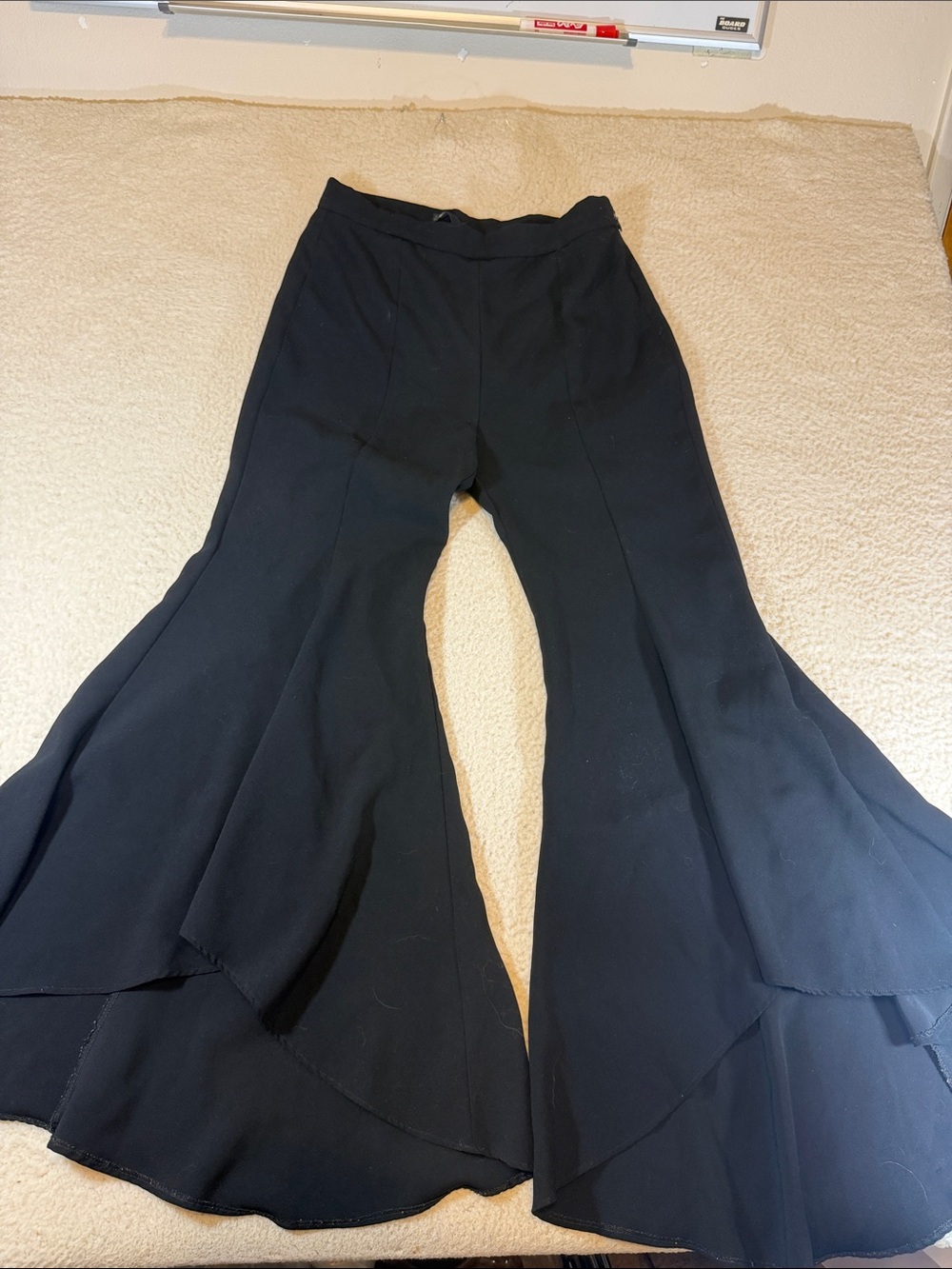 Zara Black Flared Layered Hem Pants474